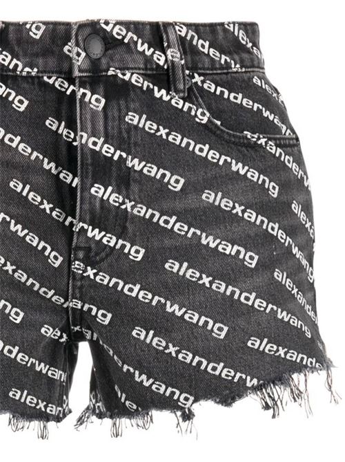 Shorts denim con logo stampato ALEXANDER WANG | 4DC1214896060